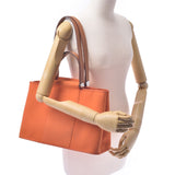 HERMES Hermes Kabach MM Orange □ M Engraved (circa 2009) Ladies Twal Officier/Leather Handbag B Rank Used Ginzo