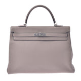 Hermes Hermes Kelly 35 Instatist Turty Eere Gray Silver Bracket □ F Steel (around 2002) Unisex Triyo Clemance Handbags AB Rank Used Sinkjo