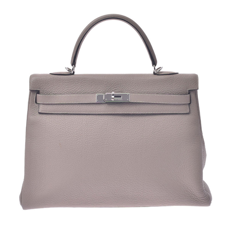 Hermes Hermes Kelly 35 Instatist Turty Eere Grey Silver Bracket□F钢（2002年左右）UniSEX Triyo Clemance Handbags Ab排名使用Sinkjo