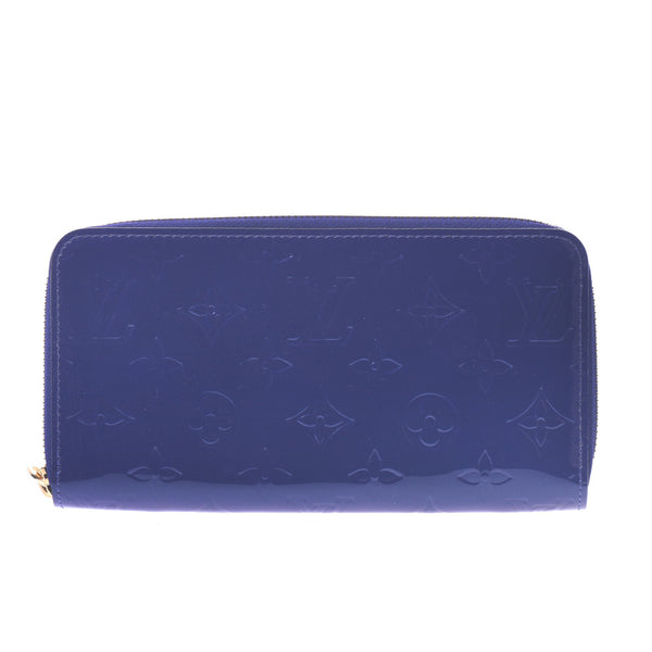 Louis Vuitton Louis Vuitton Verni Jippy Wallet Blueberry M93521 Women's Monogram Verni Long Wallet A-Rank Used Sinkjo