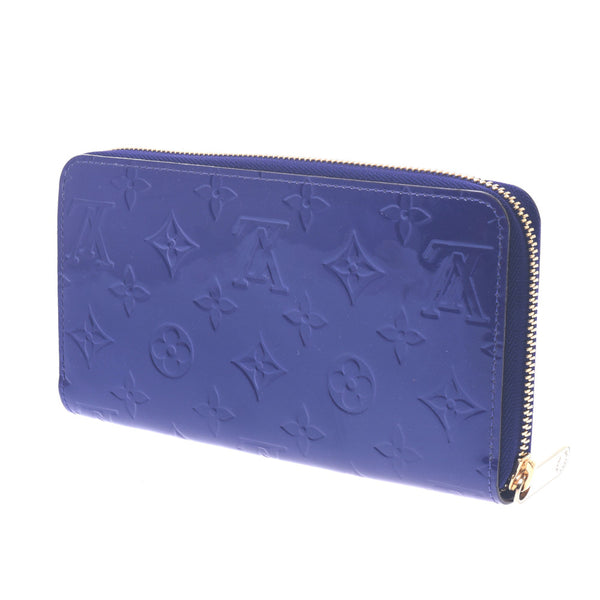 Louis Vuitton Louis Vuitton Verni Jippy Wallet Blueberry M93521 Women's Monogram Verni Long Wallet A-Rank Used Sinkjo