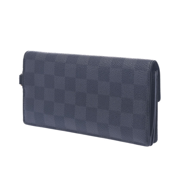 LOUIS VUITTON Louis Vuitton Damier Portofouille Acordion Black/Grey N60023 Men's Wallet B Rank Used Ginzo