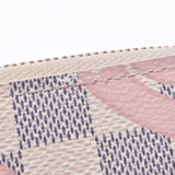 Louis Vuitton Louis Vuitton Damier Azur Jippy Coin Perth 2017 Tacho Collection White / Pink N60098 Unisex Damier Azul Canvas Coin Case A-Rank Used Silgrin