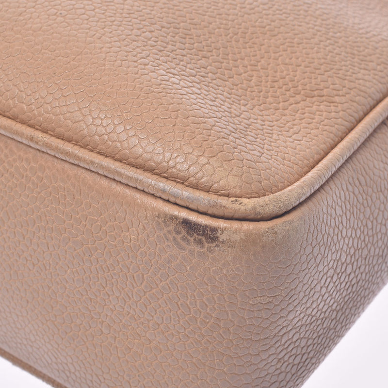 Chanel Chanel Chain Tote Bag Beige Gold Bracket Women's Caviar Skin Hand Bag B Rank Used Sinkjo