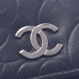 Chanel Chanel Camelia W Hook Wallet Black Ladies Ramskin Two-fold Wallets B Rank Used Silgrin