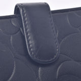 Chanel Chanel Camelia W Hook Wallet Black Ladies Ramskin Two-fold Wallets B Rank Used Silgrin