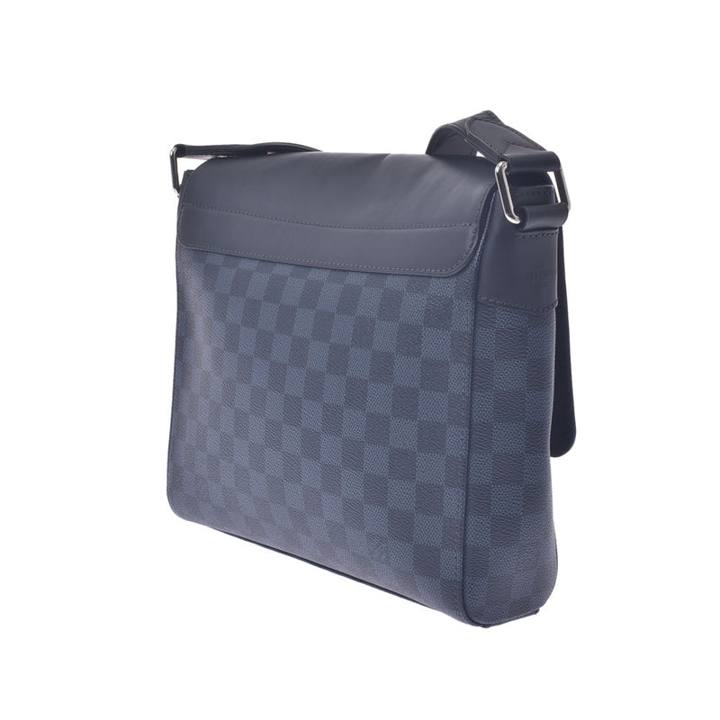 Louis Vuitton Louis Vuitton Damier Cobalt Newport Messenger PM Navy System / Black N41587 Men's Duma Eco Barl Cambas Shoulder Bag AB Rank Used Sinkjo