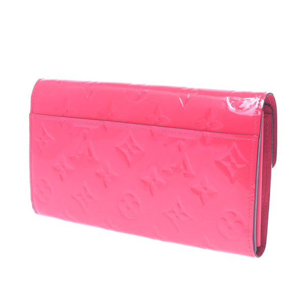 Louis Vuitton Louis Vuitton Verni Portfoille Sarah Hot Pink M90313 Women's Monogram Verni Long Wallet A-Rank Used Silgrin