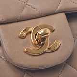 CHANEL シャネル マトラッセ チェーンショルダー 23cm ニ重蓋 ベージュ ゴールド金具 レディース ラムスキン ショルダーバッグ Bランク 中古 銀蔵