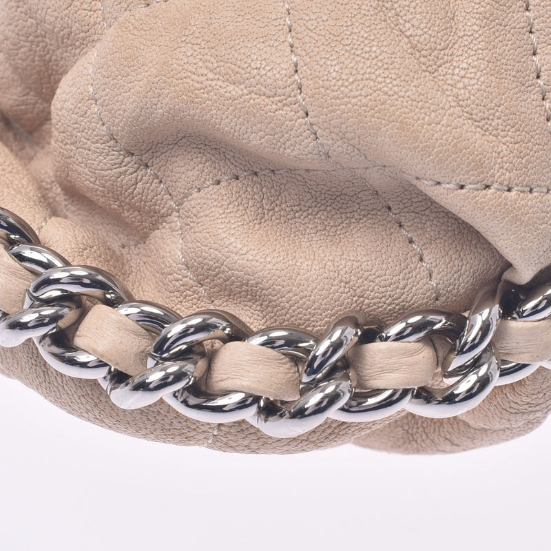 Chanel Chanel Matrasse Chain Around Beige Silver Fittings Ladies Curf Shoulder Bag B Rank Used Silgrin