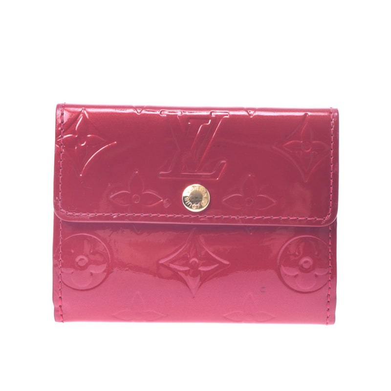極美品　ヴィトン ヴェルニ ラドロー wホック 二つ折り財布 レッド ピンク