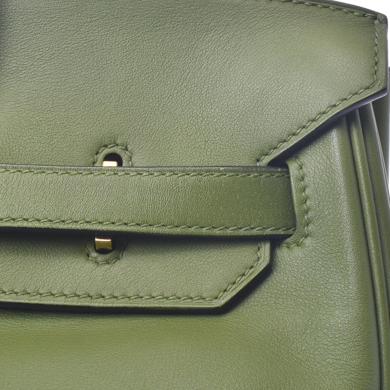 Hermes Hermes Burkin 35 Anise Green Gold Bracket □ M-engraved (around 2009) Unisex Vasuffft Handbag AB Rank Used Silgrin