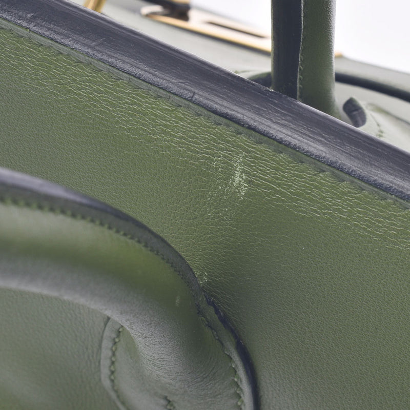 Hermes Hermes Burkin 35 Anise Green Gold Bracket □ M-engraved (around 2009) Unisex Vasuffft Handbag AB Rank Used Silgrin