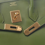 Hermes Hermes Burkin 35 Anise Green Gold Bracket □ M-engraved (around 2009) Unisex Vasuffft Handbag AB Rank Used Silgrin