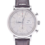 IWC SCHAFFHAUSEN Schaffhausen Portofino Chrono IW391007 Men's SS / Leather Watch Automatic Silver Dial A Rank Used Ginzo