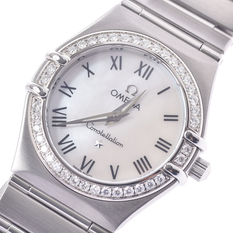 Omega Omega Constellation Bezel Diamond 1476.61 Women's SS Watch Quartz White Table A-Rank Used Silgrin