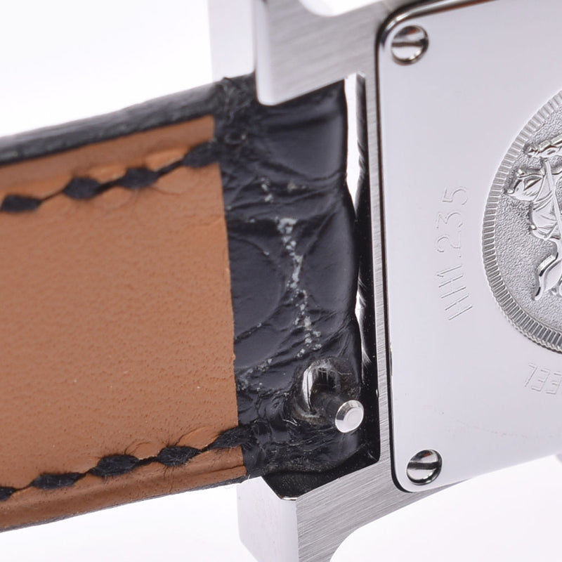 HERMES Hermes Ramsis Bezel Diamond HH1.235 Ladies SS/Leather Watch Quartz Shell Dial A Rank Used Ginzo