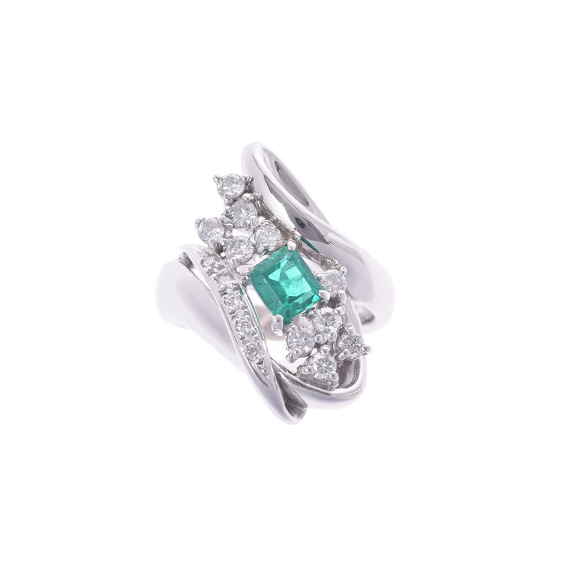 Other Emerald 0.58ct Diamond 0.54ct 11 Ladies PT900 Platinum Ring / Ring A-Rank Used Silgrin