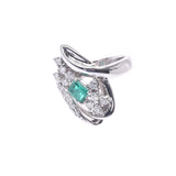 Other Emerald 0.58ct Diamond 0.54ct 11 Ladies PT900 Platinum Ring / Ring A-Rank Used Silgrin