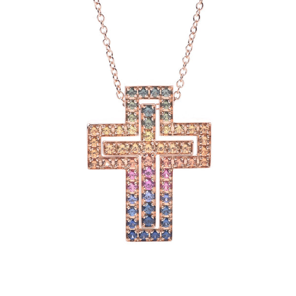 Damiani Damiani Bell Epoch Cross Necklace Unisex K18PG / Sapphire Necklace A-Rank Used Silgrin