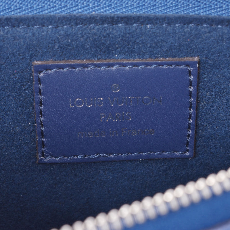 Louis Vuitton Louis Vuitton Monogram培养Pochette双拉链蓝色M69124男女皆宜的皮革单肩包A-Rank使用水池