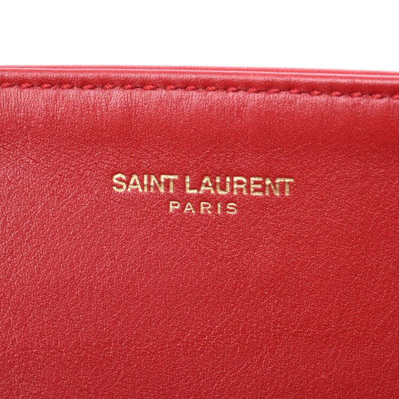 Saint Laurent Sun Laurent Red 314252 Unisex Curf Tote Bag AB Rank Used Silgrin