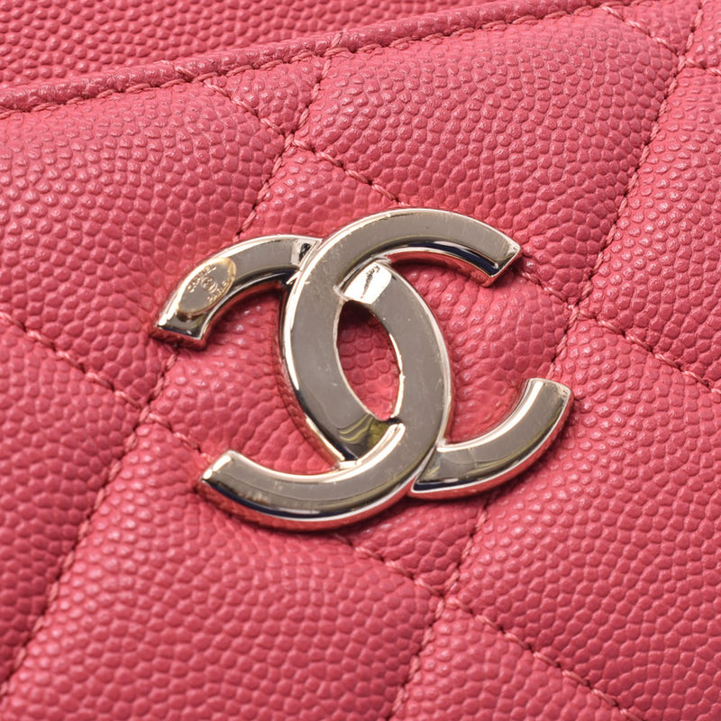 Chanel Chanel Matrasse Chain Shoulder Camera Bag Pink Ladies Caviar Skin Shoulder Bag A-Rank Used Silgrin