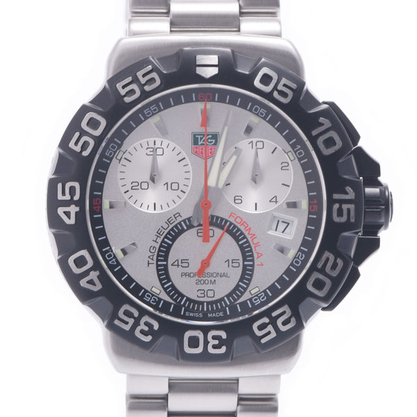 TAG HEUER タグホイヤー フォーミュラ1 クロノ CAH1111.BA0850 メンズ SS 腕時計 クオーツ シルバー文字盤 Aランク 中古 銀蔵