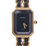 CHANEL Chanel Premier Size L H0001 Ladies GP/Leather Watch Quartz Black Dial AB Rank Used Ginzo