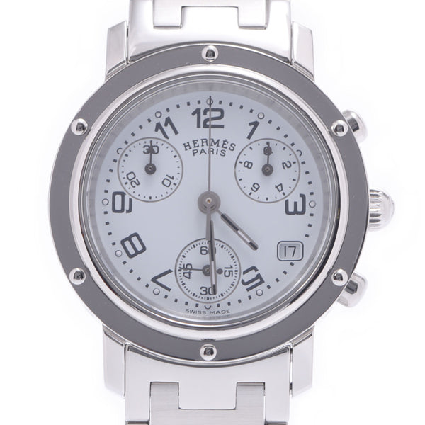 Hermes Hermes Clipper Chrono Cl1.310男孩SS手表石英白色全技术A-andled Sinkjo