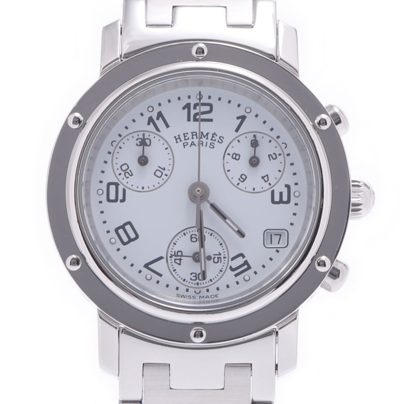 Hermes Hermes Clipper Chrono Cl1.310男孩SS手表石英白色全技术A-andled Sinkjo