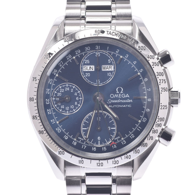 OMEGA Omega Speed ​​Master Triple Calendar 3521.80 Men SS Watch Automatic Blue Character A-Rank Used Sinkjo