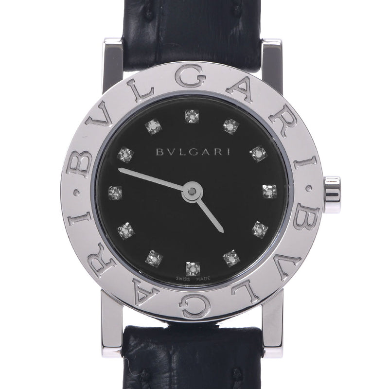 BVLGARI 腕時計 ブルガリ BB23SL 黒文字盤 12Pダイヤ クォーツ