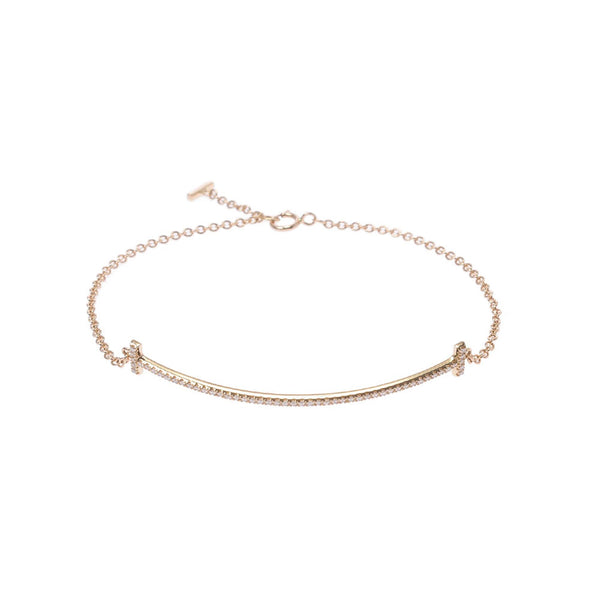 Tiffany & CO. Tiffany T Smile Bracelet Women's K18YG / Diamond Bracelet A-Rank Used Sinkjo