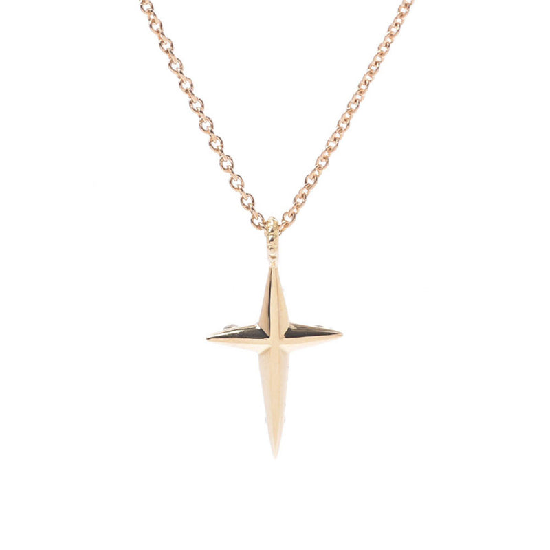 Other Sirena Azzurro Seiren Azuro Cross Motif Diamond 0.05ct Women's K18 YG Necklace A-Rank Used Silgrin