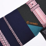 Hermes Hermes点击裂缝现代礼物斜纹新标签绿色×海洋×Vürose女士丝绸100％围巾未使用的Silgrin