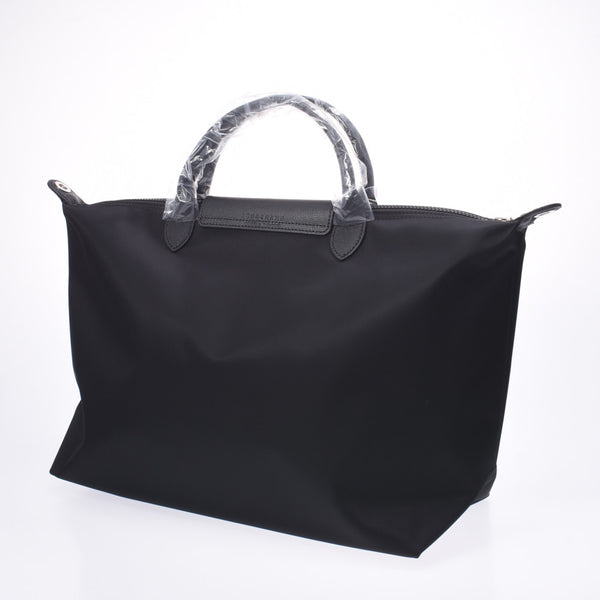 LongChamp Longchampi前置联网Neo 2way包黑色银色支架L1630578001 Unisex尼龙/皮革手提包新水池