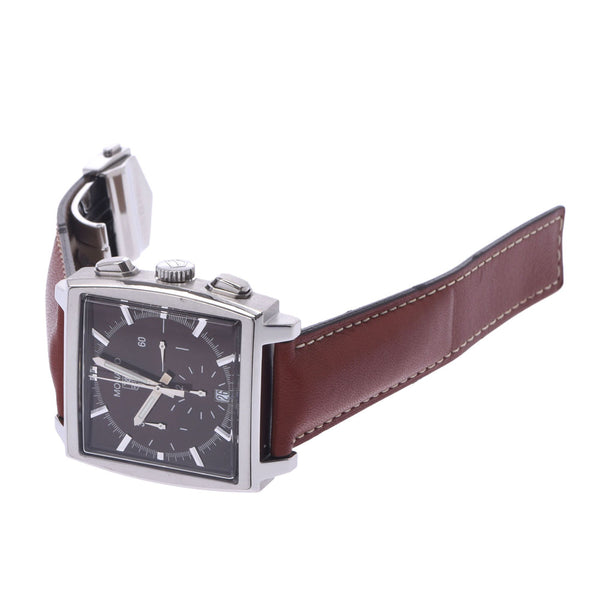 Tag Heuer Tag Hoyer Monaco CW2114 Men's SS / Leather Watch Automatic Current Brown Shade A-Rank Used Silgrin