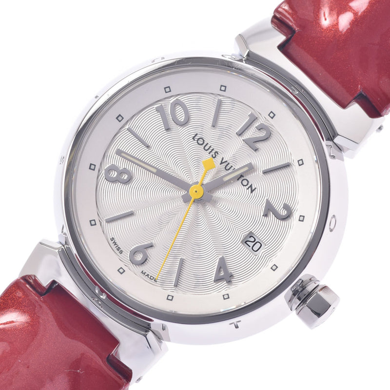 LOUIS VUITTON ルイヴィトン タンブール ホログラム Q121K レディース SS/革 腕時計 クオーツ 白系（ホログラム）文字盤 Aランク 中古 銀蔵