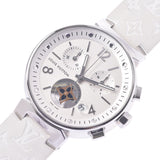 Louis Vuitton Louis Vuitton Tambourg Moon Star MM Q8G00 Boys SS / Rubber Watch Quartz White Flight White Flights A-Rank Used Sinkjo