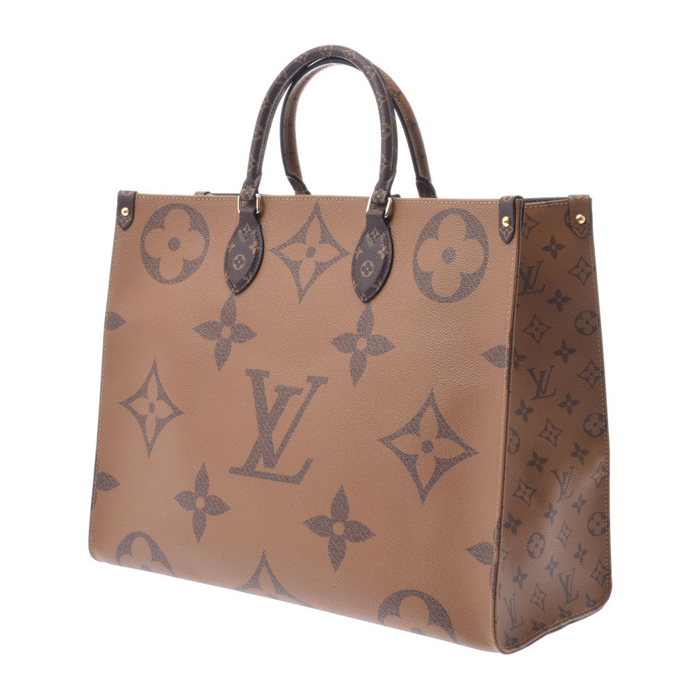 ルイ ヴィトン モノグラム ジャイアント リバース オンザゴーGM ハンドバッグ トートバッグ M44576 ブラウン LOUIS VUITTON 【中古】 ルイヴィトンジャイアントモノグラム オンザゴーGM ブラウン ユニ