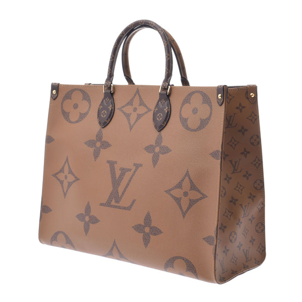 LOUIS VUITTON ルイヴィトン ジャイアントモノグラム オンザゴーGM ブラウン M44576 ユニセックス モノグラムリバースキャンバス トートバッグ 新同 中古 銀蔵