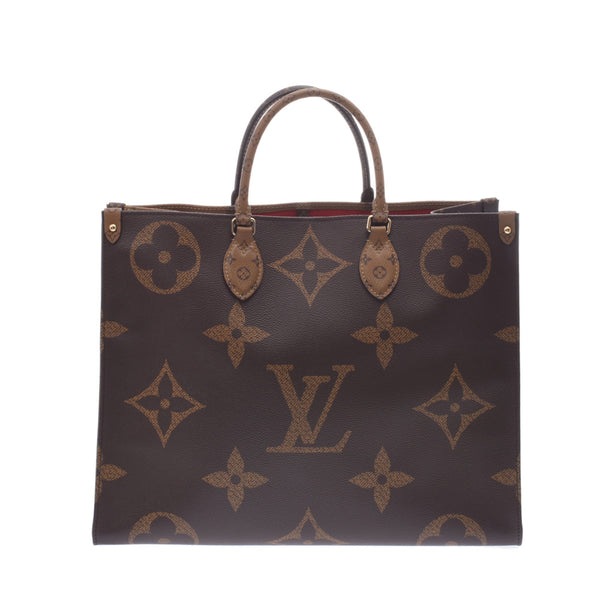 LOUIS VUITTON ルイヴィトン ジャイアントモノグラム オンザゴーGM ブラウン M44576 ユニセックス モノグラムリバースキャンバス トートバッグ Aランク 中古 銀蔵