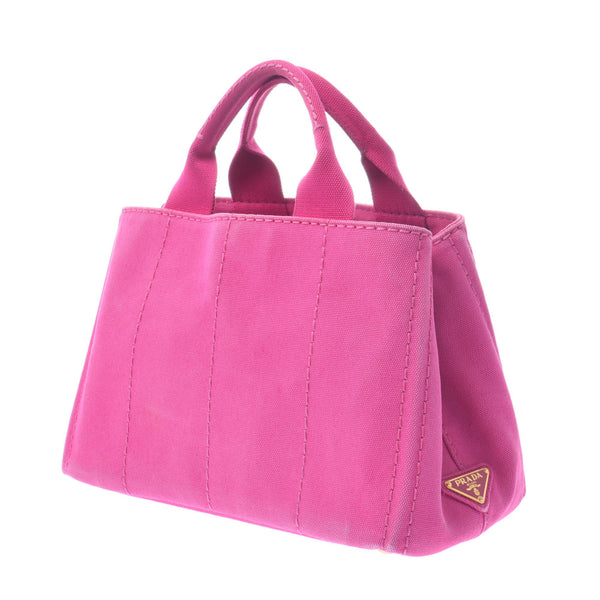 Prada Prada Kana Pamini Fuha Pink女式帆布手提包B等级使用Silgrin