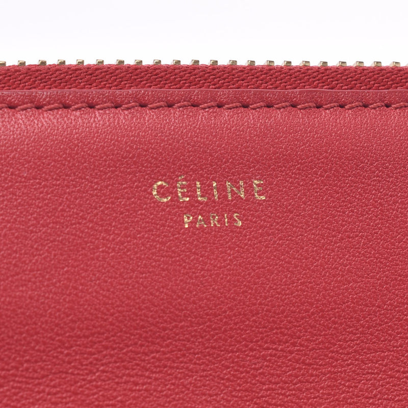 CELINE セリーヌ トリオ 赤 レディース カーフ ショルダーバッグ ABランク 中古 銀蔵