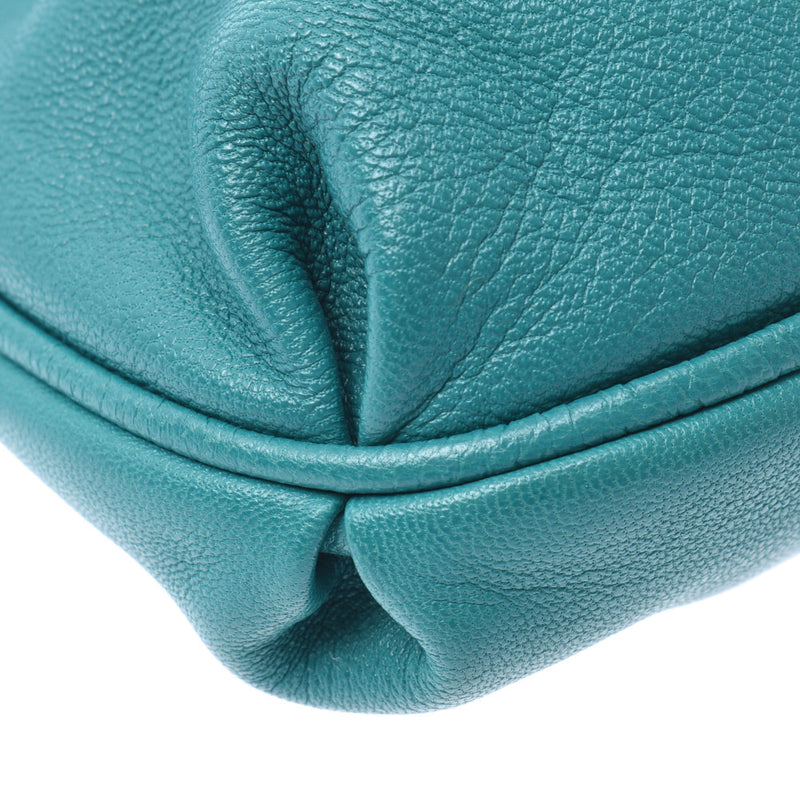Ferragamo Ferragamo Ferragamo gantini metallic emerald green calf one shoulder bag
