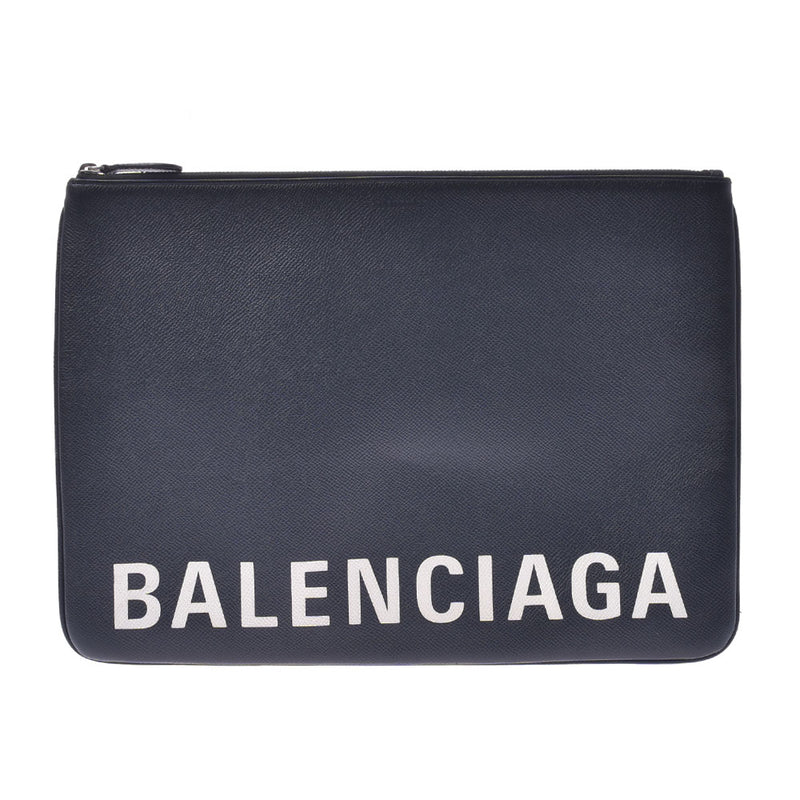 BALENCIAGA Valenciaga Black 579550 Unisex Curf Clutch Bag B Rank Used Silgrin