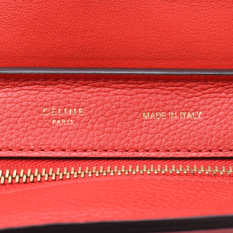 CELINE セリーヌ トラペーズ 2WAYバッグ 赤 レディース カーフ/スエード ハンドバッグ ABランク 中古 銀蔵