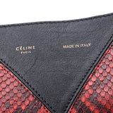 CELINE Celine Red/Black Ladies Python/Calf Tote Bag AB Rank Used Ginzo