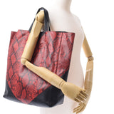 CELINE Celine Red/Black Ladies Python/Calf Tote Bag AB Rank Used Ginzo